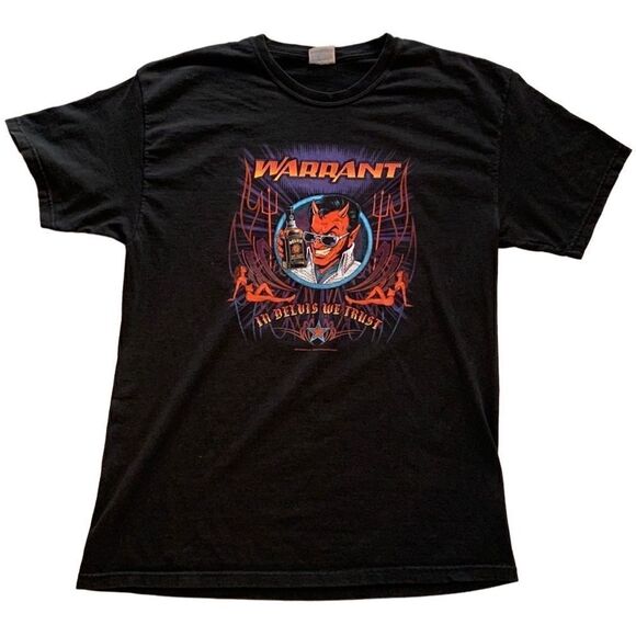 Vintage 05’ Warrant Black Band Shirt In Devils We Trust‎ graphic promo tee - Picture 1 of 7
